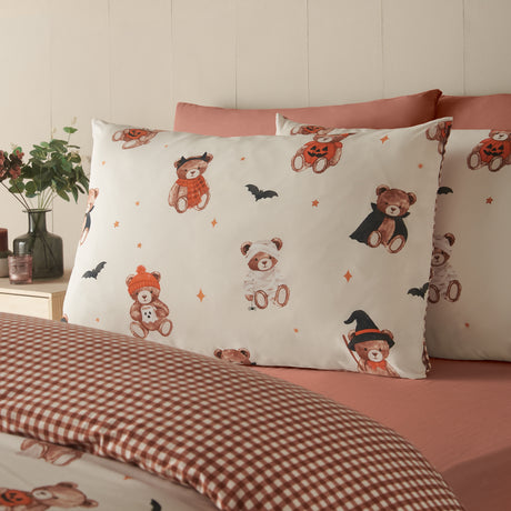Catherine Lansfield Halloween Scare Bears Cream Duvet Set