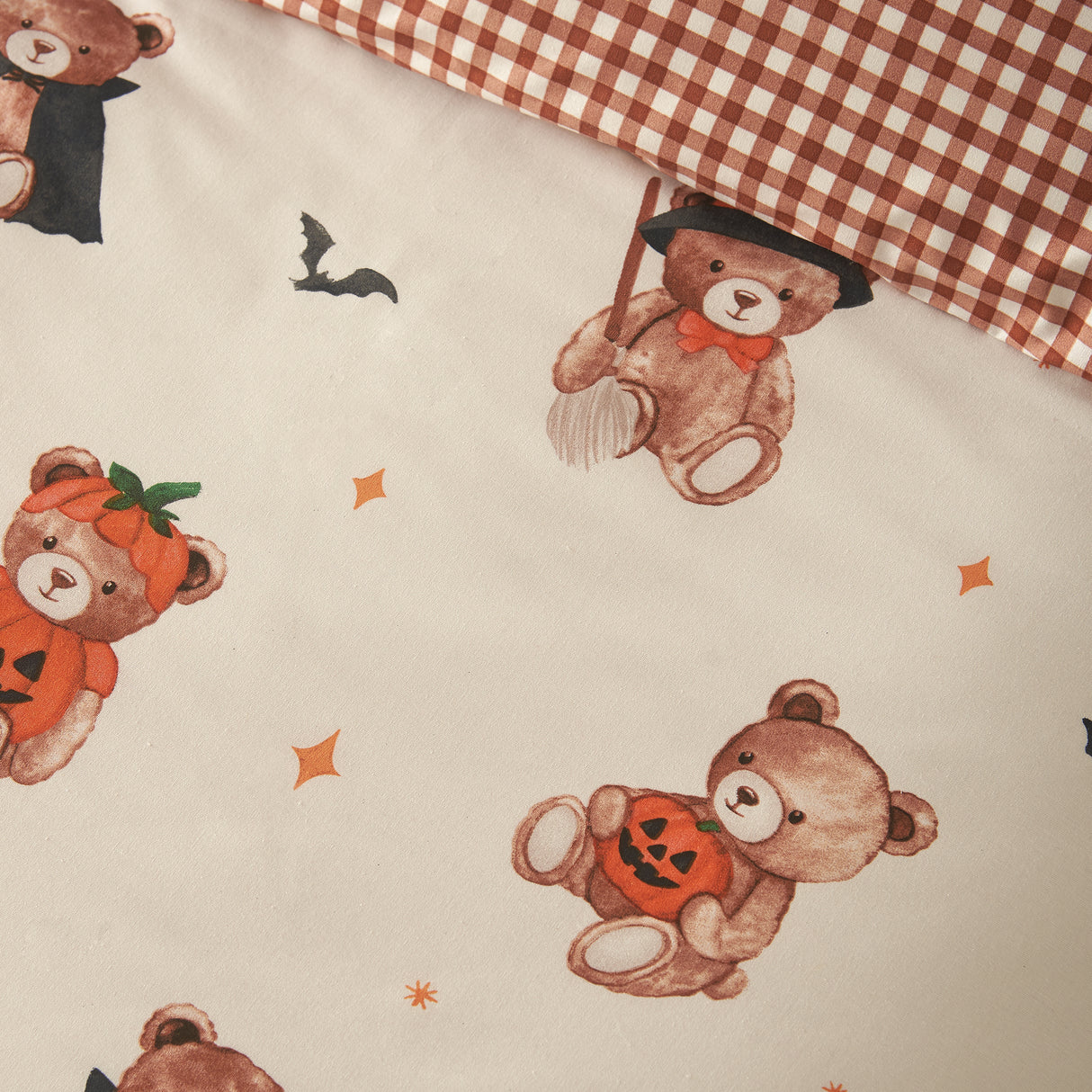 Catherine Lansfield Halloween Scare Bears Cream Duvet Set