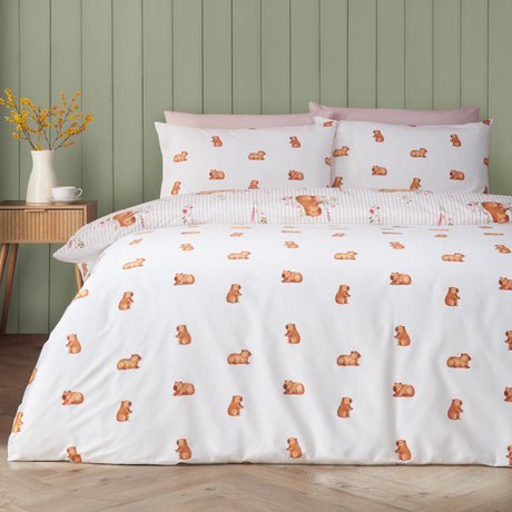 Catherine Lansfield Happy Capybara Natural Duvet Set