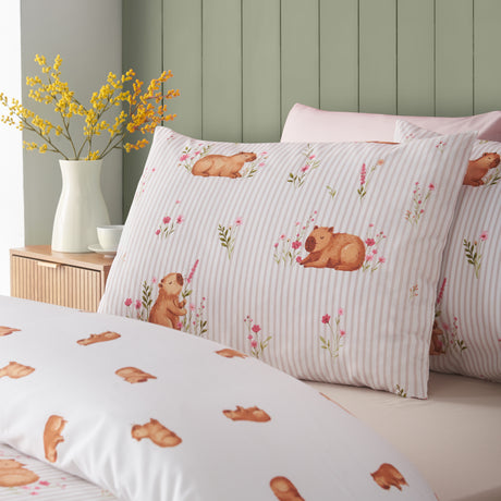 Catherine Lansfield Happy Capybara Natural Duvet Set