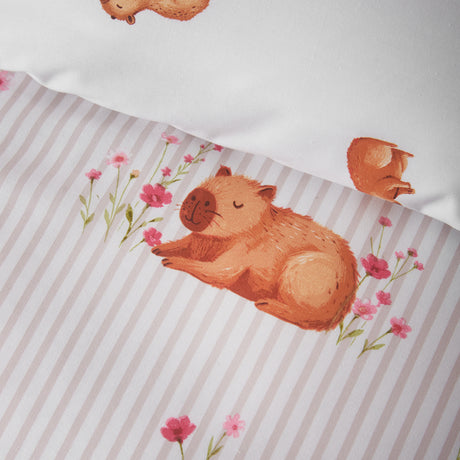 Catherine Lansfield Happy Capybara Natural Duvet Set