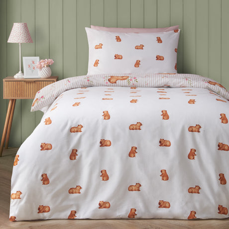 Catherine Lansfield Happy Capybara Natural Duvet Set