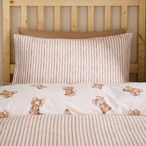 Catherine Lansfield Kids Teddy Bear Cream 100% Brushed Cotton Duvet Set