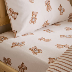 Catherine Lansfield Kids Teddy Bear Cream 100% Brushed Cotton Duvet Set
