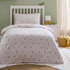 Catherine Lansfield Kids Forest Friends Cream 100% Brushed Cotton Duvet Set