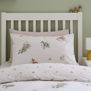 Catherine Lansfield Kids Forest Friends Cream 100% Brushed Cotton Duvet Set