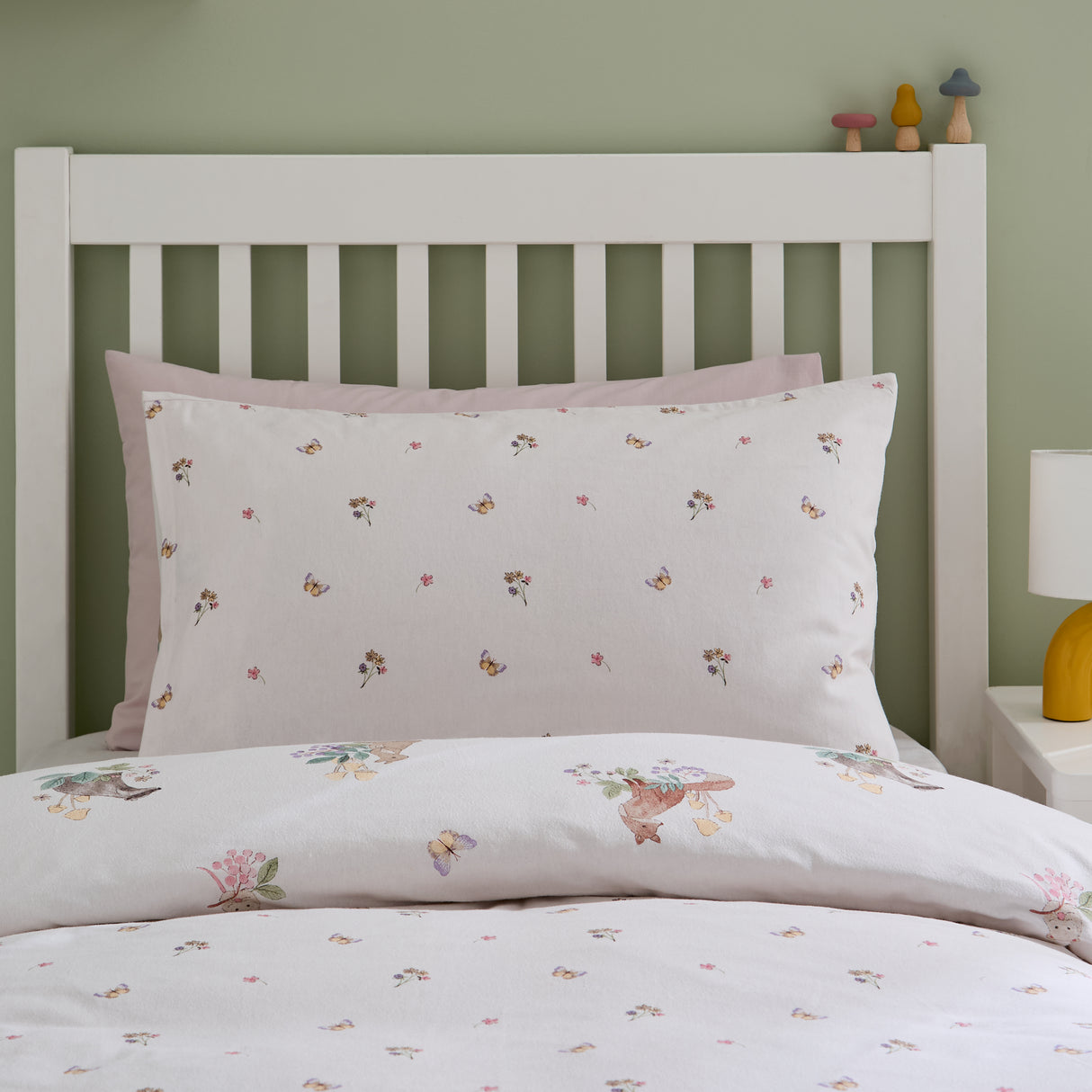 Catherine Lansfield Kids Forest Friends Cream 100% Brushed Cotton Duvet Set