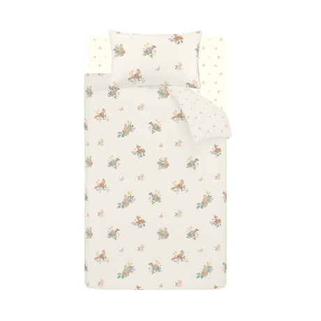 Catherine Lansfield Kids Forest Friends Cream 100% Brushed Cotton Duvet Set