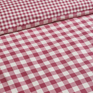 Catherine Lansfield Gingham Burgundy 100% Brushed Cotton Duvet Set