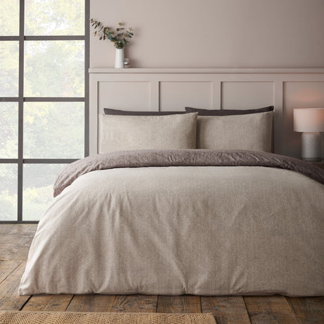 Catherine Lansfield Herringbone 100% Brushed Cotton Duvet Set
