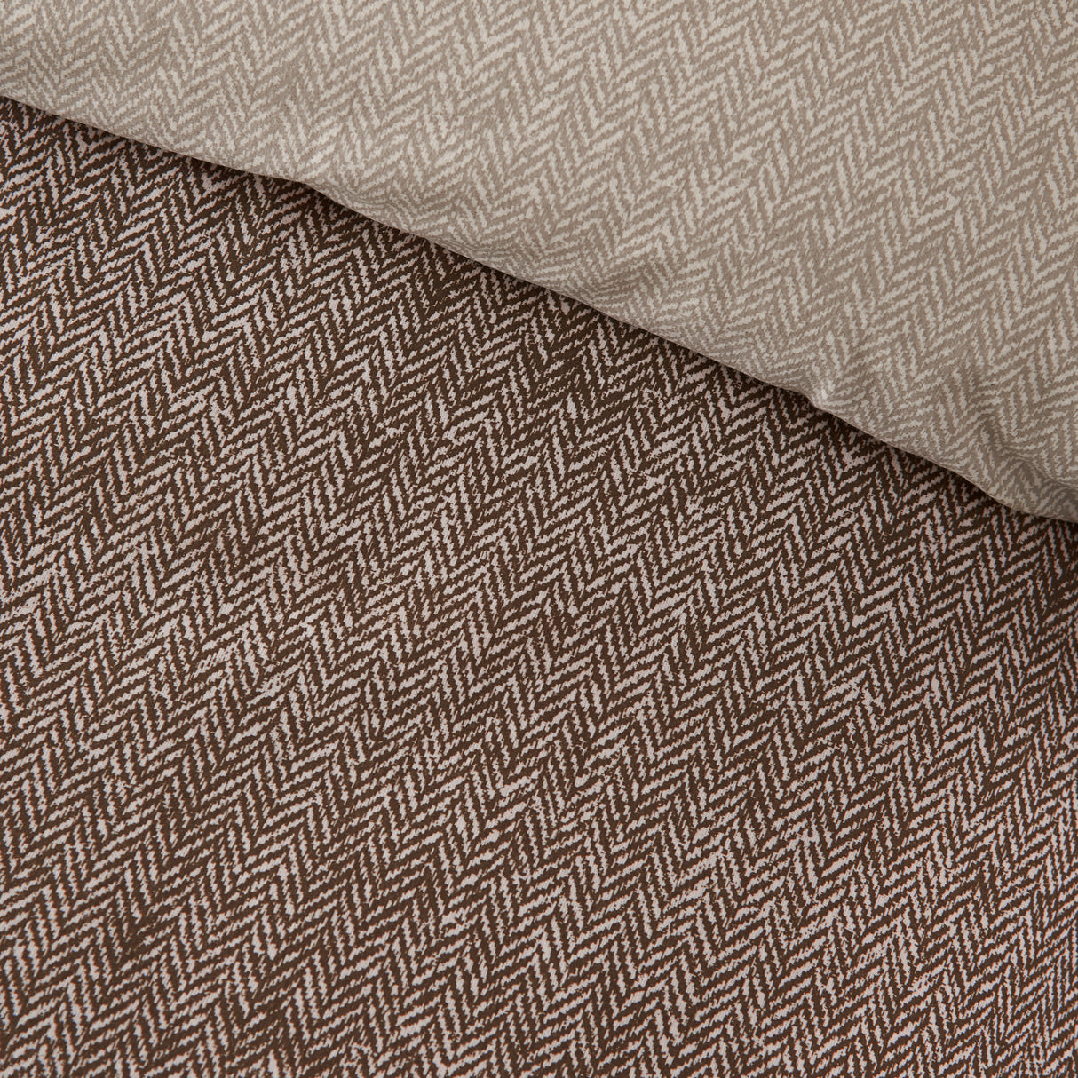 Catherine Lansfield Herringbone 100% Brushed Cotton Duvet Set