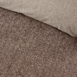 Catherine Lansfield Herringbone 100% Brushed Cotton Duvet Set