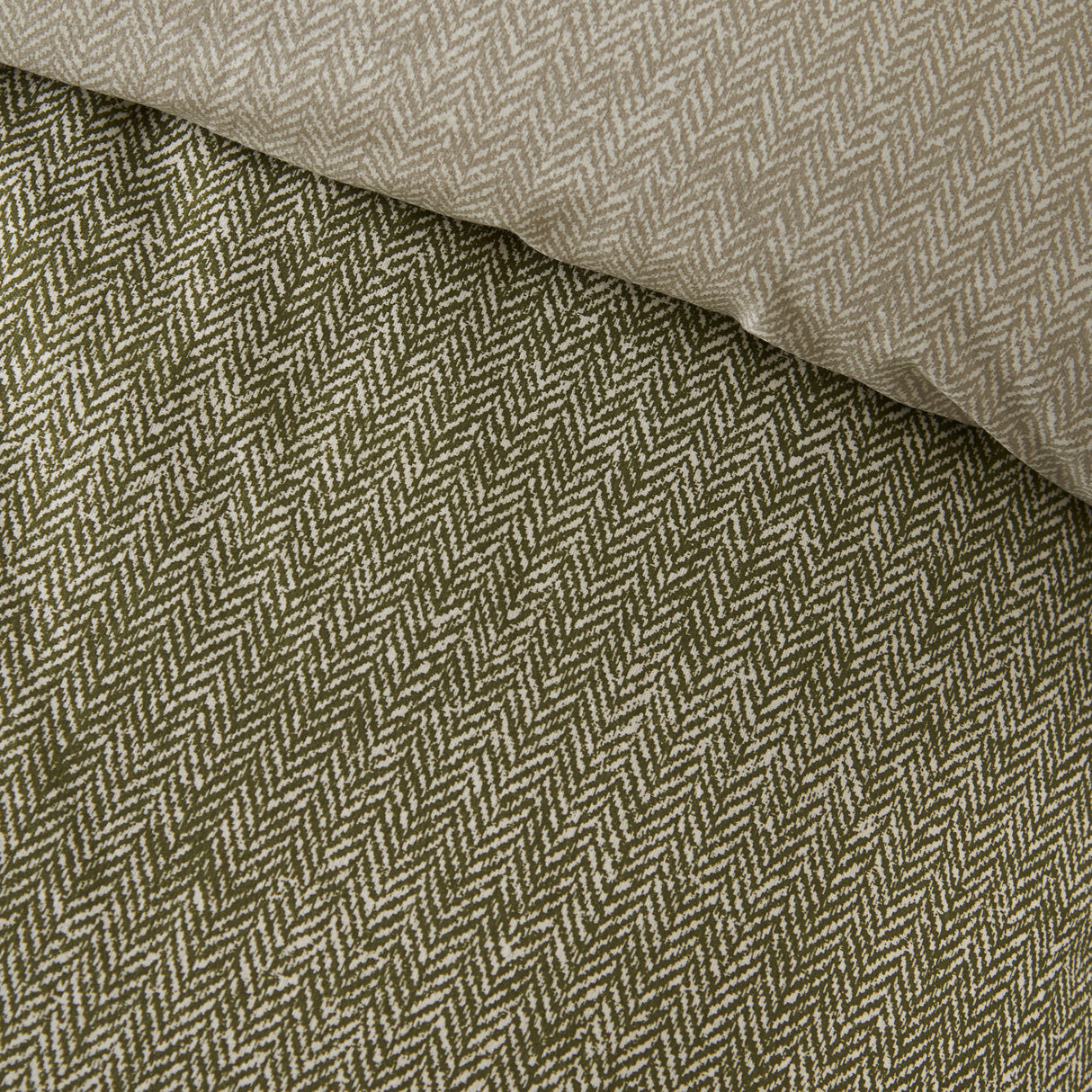 Catherine Lansfield Herringbone 100% Brushed Cotton Duvet Set