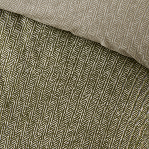 Catherine Lansfield Herringbone 100% Brushed Cotton Duvet Set