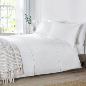 Catherine Lansfield Pom Pom White 100% Brushed Cotton Duvet Set