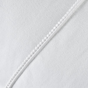 Catherine Lansfield Pom Pom White 100% Brushed Cotton Duvet Set