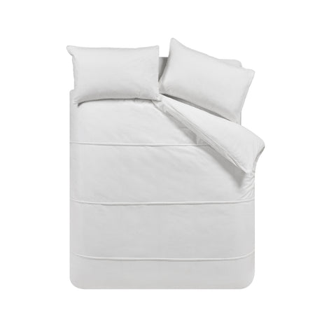 Catherine Lansfield Pom Pom White 100% Brushed Cotton Duvet Set