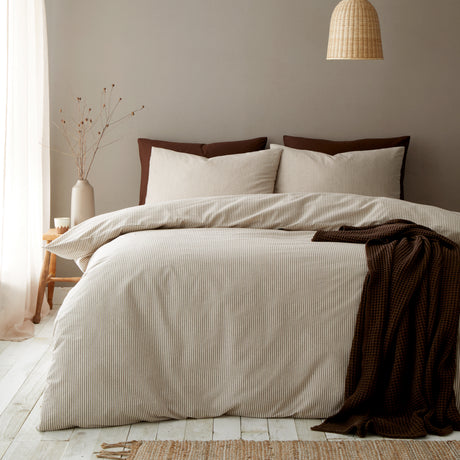 Pineapple Elephant Cotton Rich Narrow Woven Stripe Duvet Set