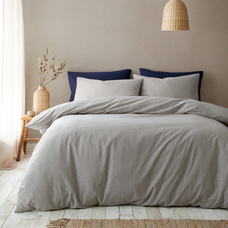 Pineapple Elephant Cotton Rich Narrow Woven Stripe Duvet Set