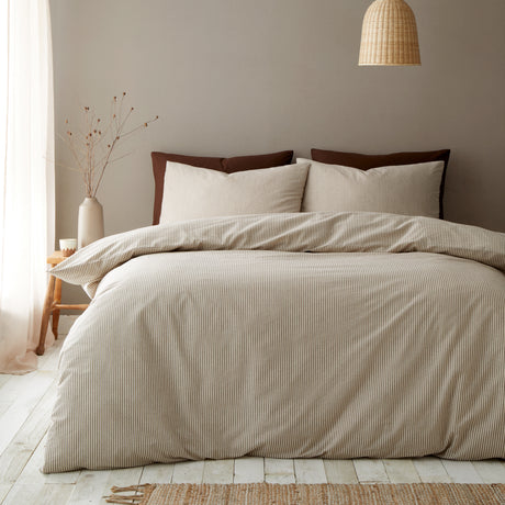 Pineapple Elephant Cotton Rich Narrow Woven Stripe Duvet Set