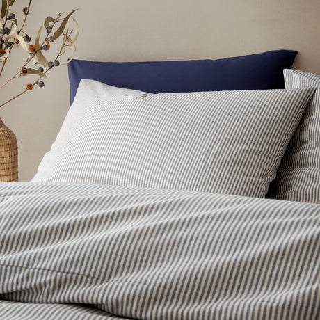 Pineapple Elephant Cotton Rich Narrow Woven Stripe Duvet Set