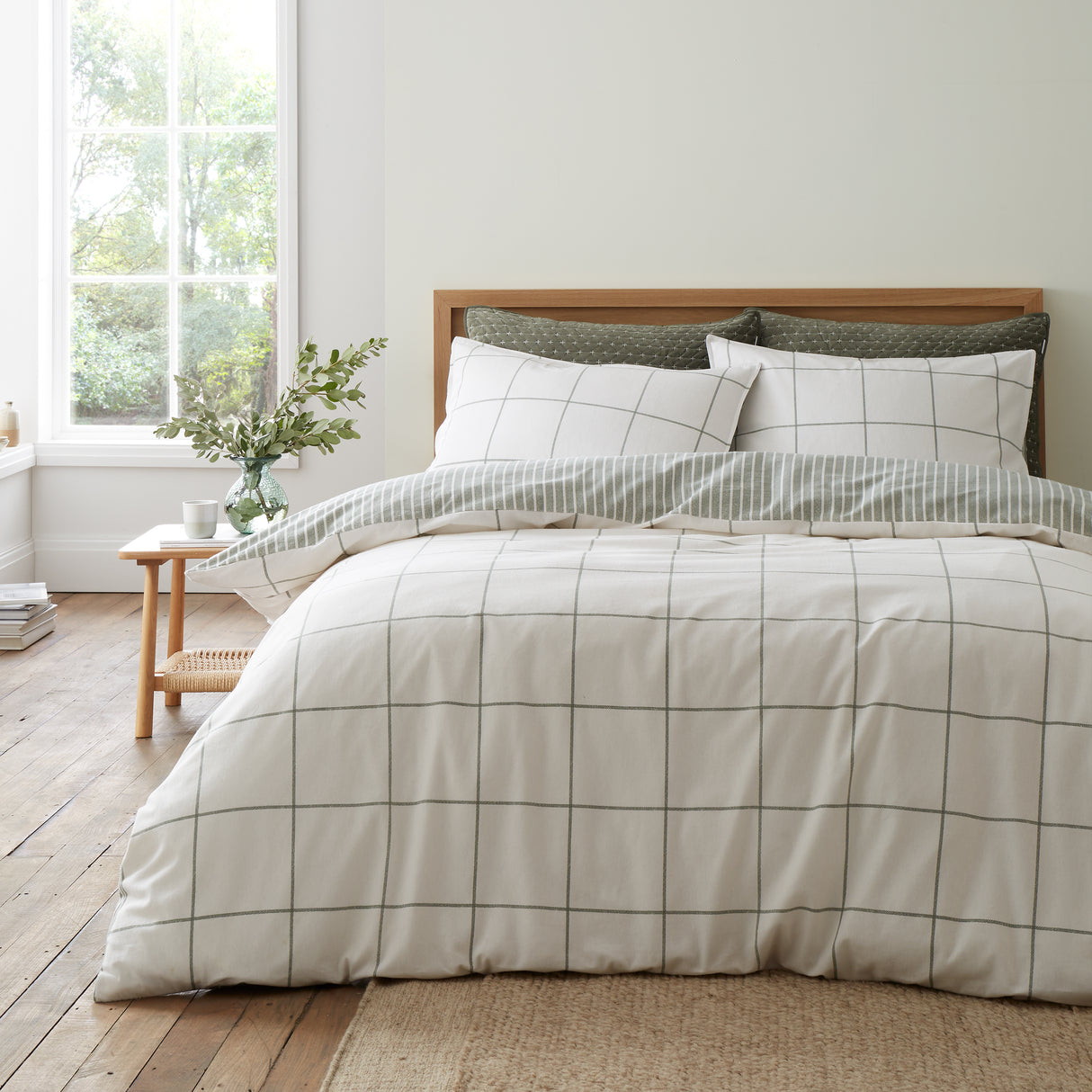 Bianca Fine Linens Regal Check 100% Brushed Cotton Duvet Set