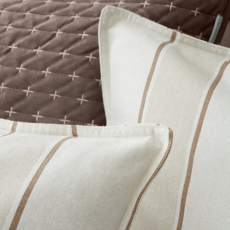 Bianca Fine Linens Regal Stripe Natural 100% Brushed Cotton Duvet Set