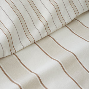 Bianca Fine Linens Regal Stripe Natural 100% Brushed Cotton Duvet Set
