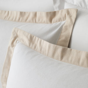 Bianca Fine Linens Tailored White/Natural 100% Brushed Cotton Duvet Set