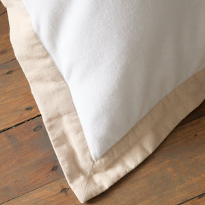 Bianca Fine Linens Tailored White/Natural 100% Brushed Cotton Duvet Set