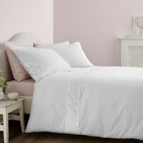 Bianca Fine Linens Elise Lace White Duvet Set