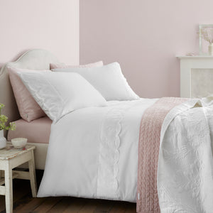 Bianca Fine Linens Elise Lace White Duvet Set