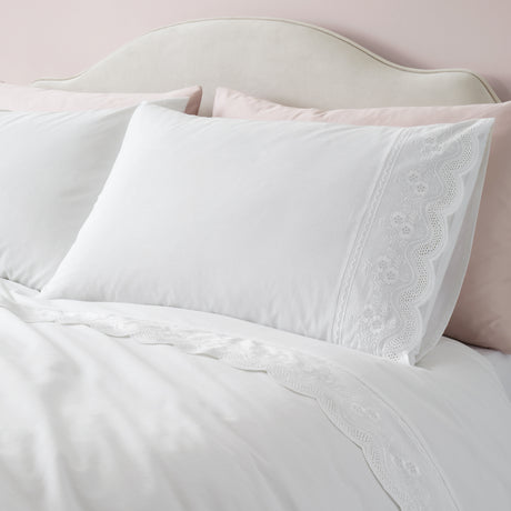 Bianca Fine Linens Elise Lace White Duvet Set