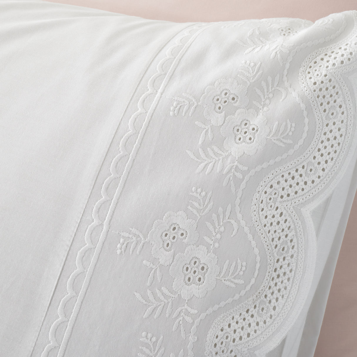 Bianca Fine Linens Elise Lace White Duvet Set