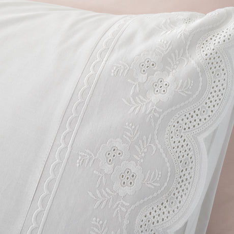 Bianca Fine Linens Elise Lace White Duvet Set