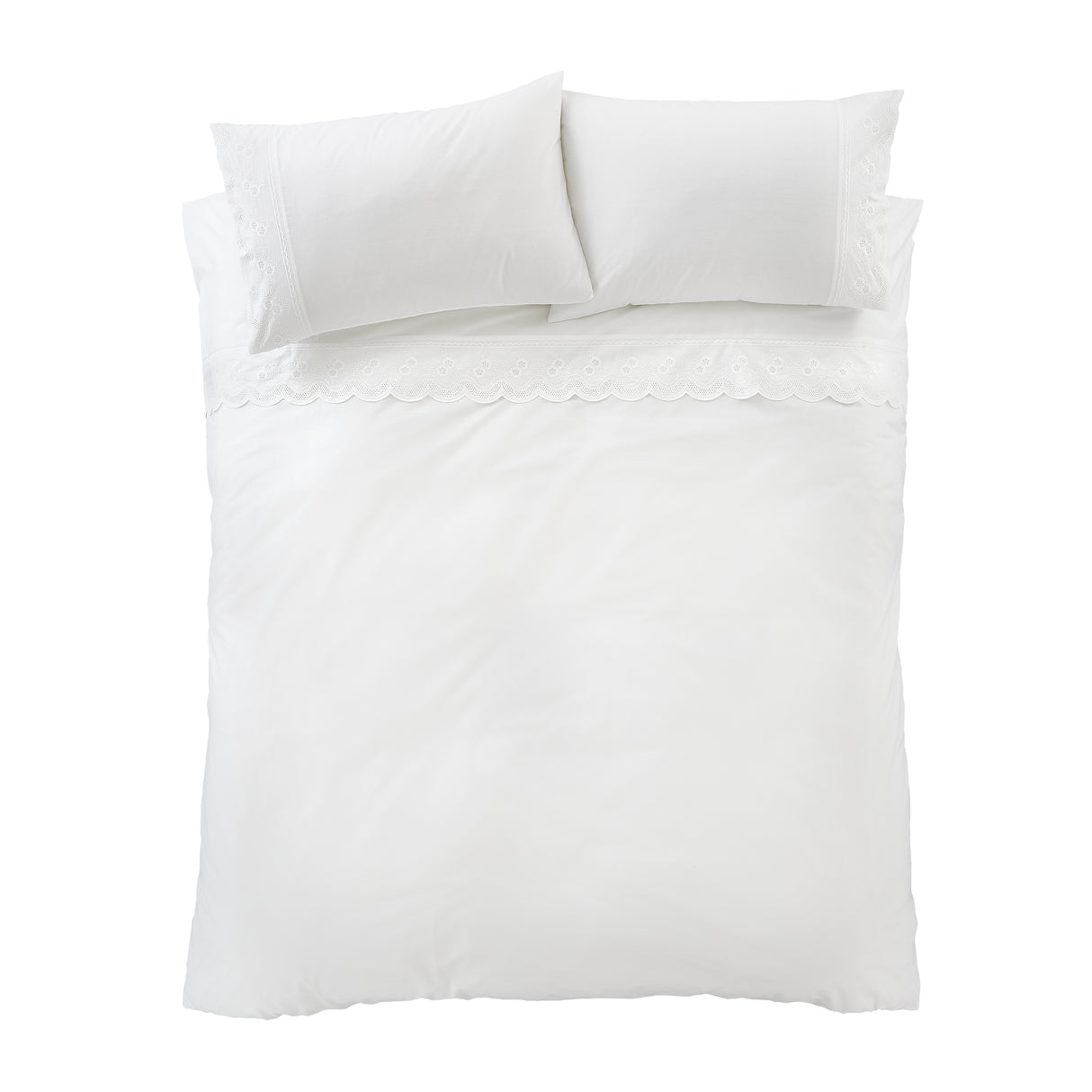 Bianca Fine Linens Elise Lace White Duvet Set