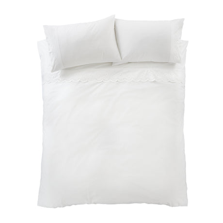 Bianca Fine Linens Elise Lace White Duvet Set