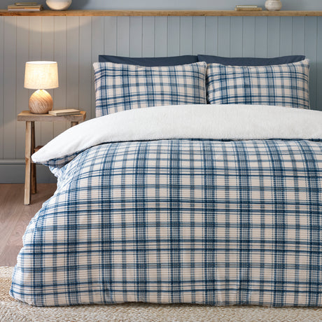 Catherine Lansfield Cosy Ribbed Check Duvet Set
