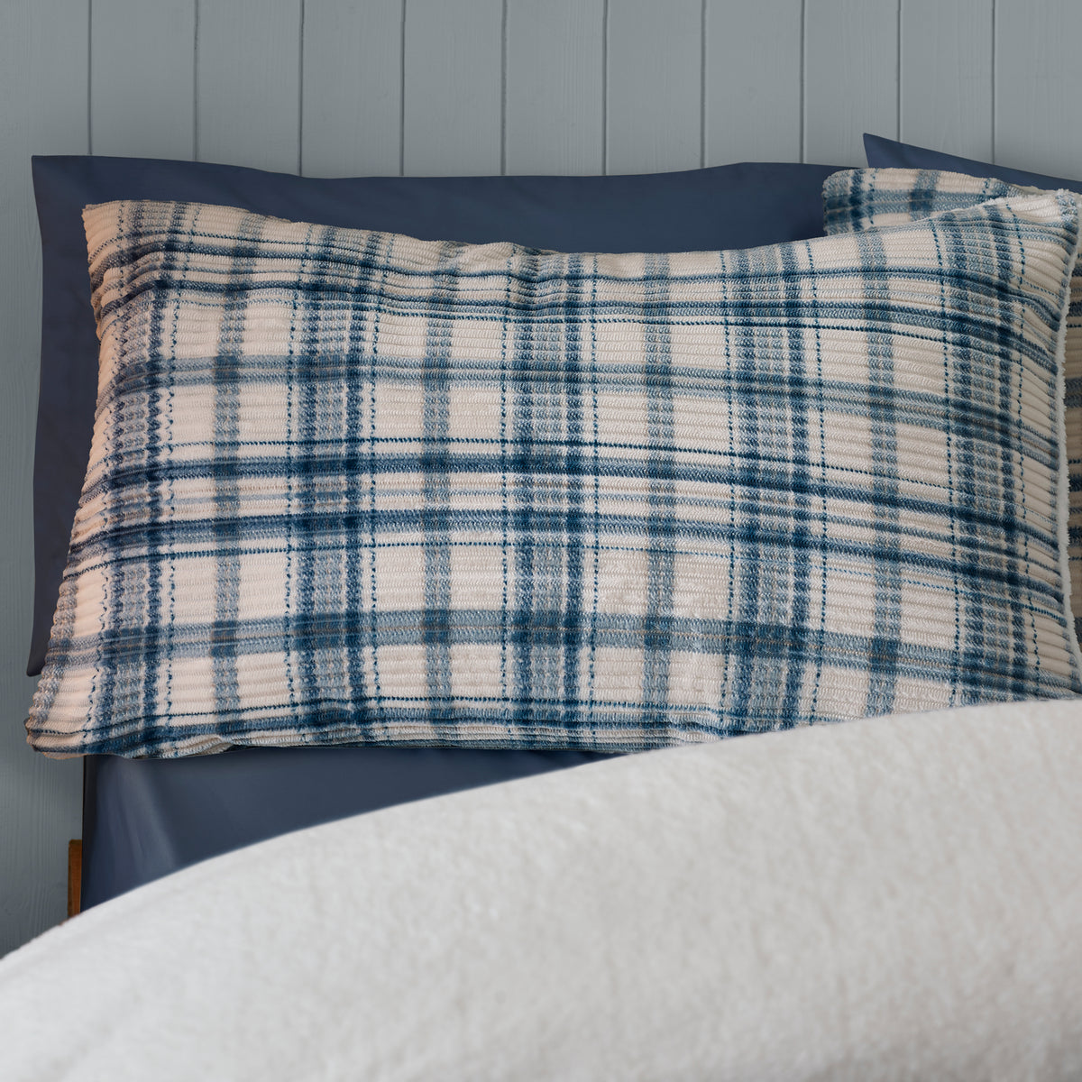 Catherine Lansfield Cosy Ribbed Check Duvet Set