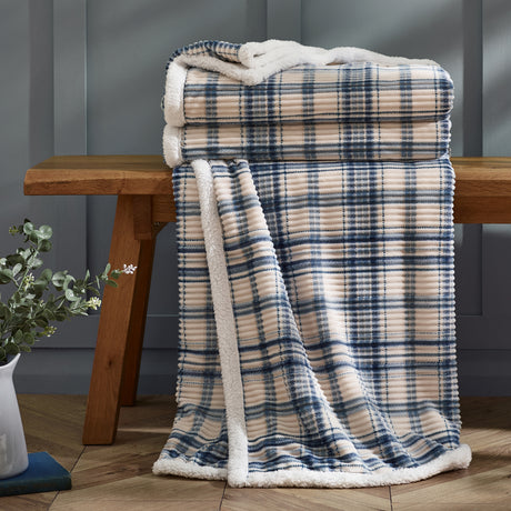 Catherine Lansfield Cosy Ribbed Check Duvet Set