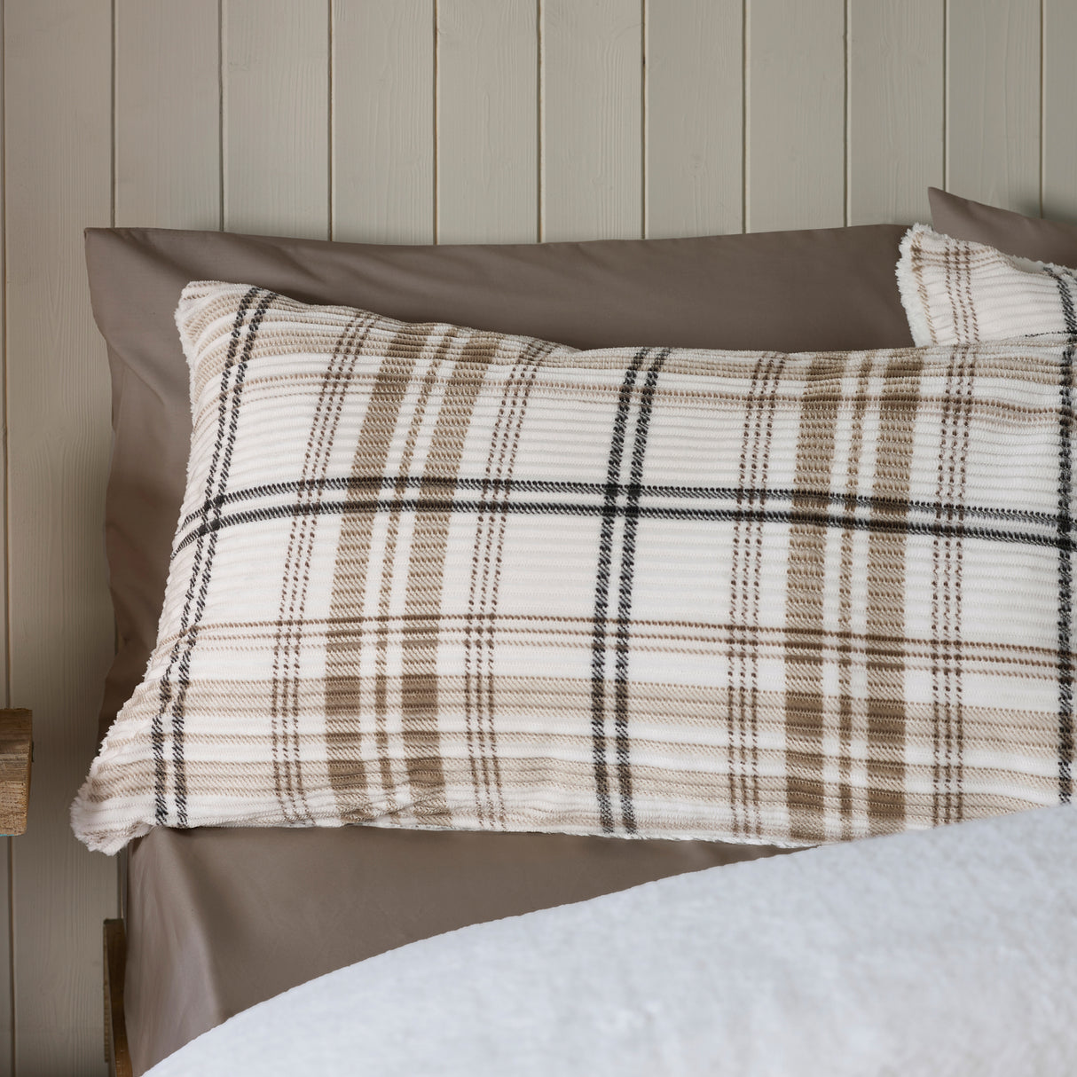 Catherine Lansfield Cosy Ribbed Check Duvet Set