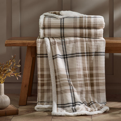 Catherine Lansfield Cosy Ribbed Check Duvet Set