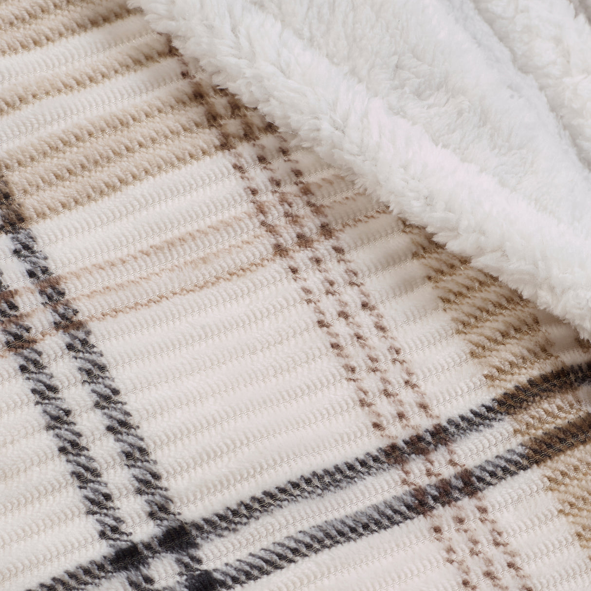 Catherine Lansfield Cosy Ribbed Check Duvet Set