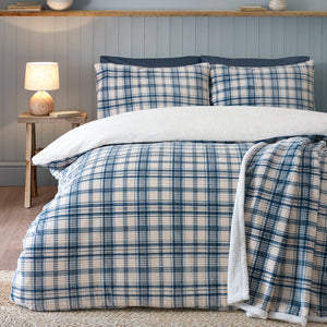 Catherine Lansfield Cosy Ribbed Check Duvet Set