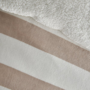 Catherine Lansfield Cosy Sherpa Stripe Natural Duvet Set