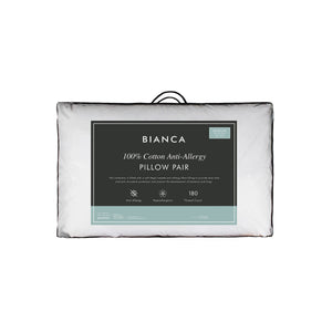 Bianca Fine Linens 100% Cotton Anti-Allergy Pillow Pair