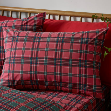 Catherine Lansfield Tartan Check Red/Green Duvet Set
