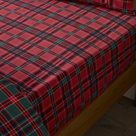 Catherine Lansfield Tartan Check Red/Green Duvet Set