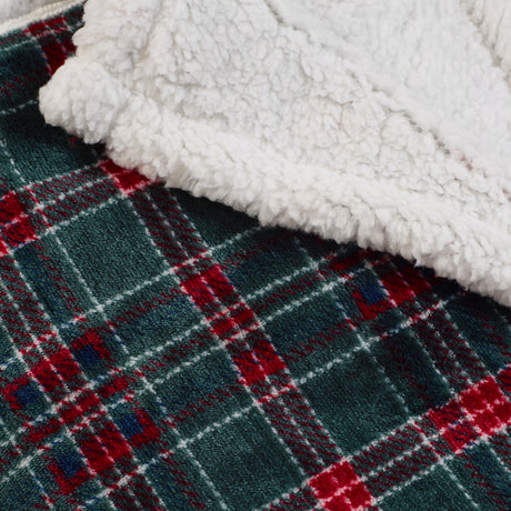 Catherine Lansfield Tartan Sherpa Check Green 130cm x 170cm Throw