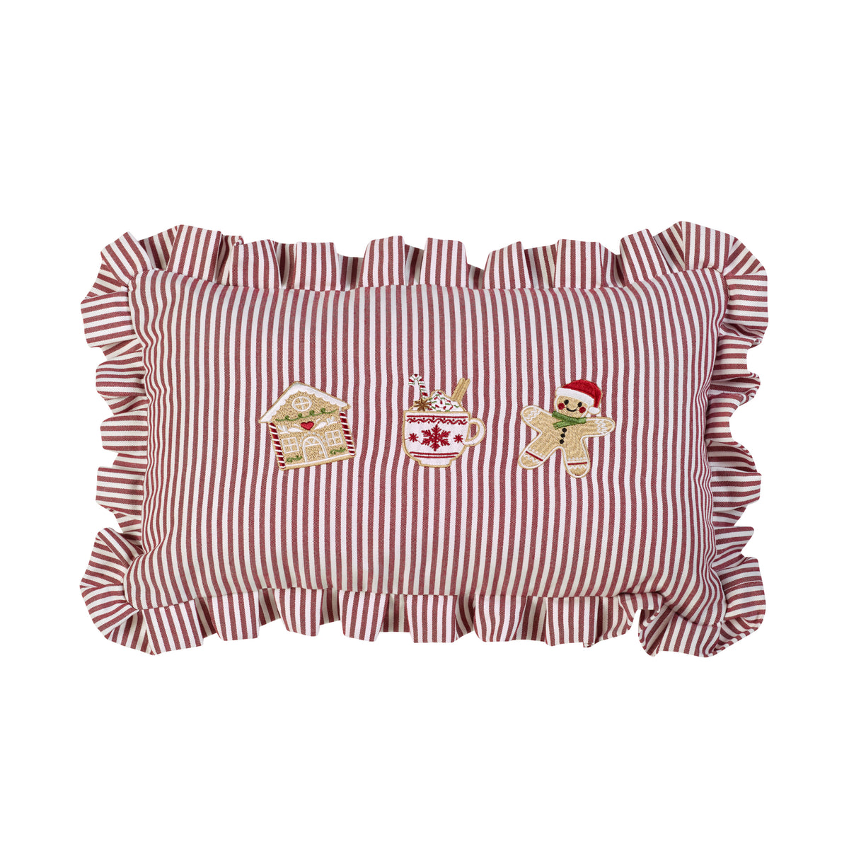 Catherine Lansfield Christmas Gingerbread Stripe Natural Duvet Set